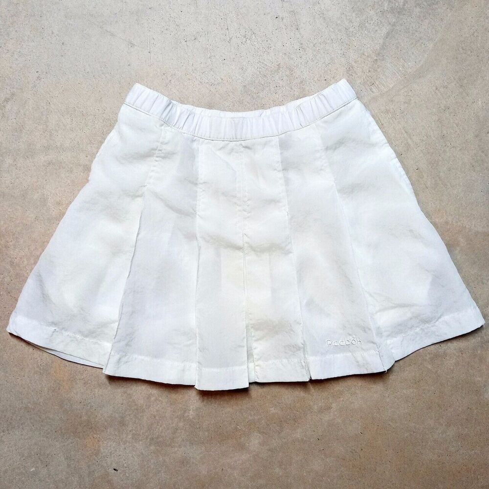 *READ* Vintage Reebook White Pleated Pocket Tennis Skirt - Size 6 (Waist 24)